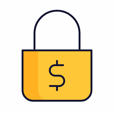 Lock Dollar, Animated Icon, Lineal