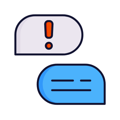 Chats Exclamation, Animated Icon, Lineal
