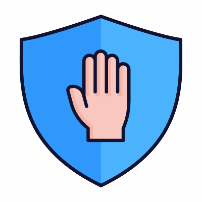 Shield Hand, Animated Icon, Lineal