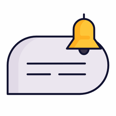 Chat Bell, Animated Icon, Lineal