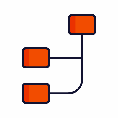Organization Chart, Animated Icon, Lineal