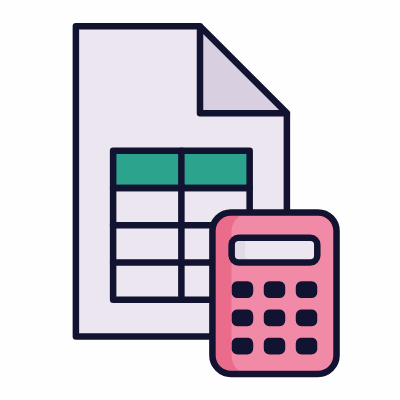 File Calculator, Animated Icon, Lineal