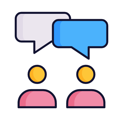 Avatars Chatting, Animated Icon, Lineal