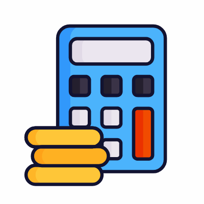 Calculator Coins, Animated Icon, Lineal
