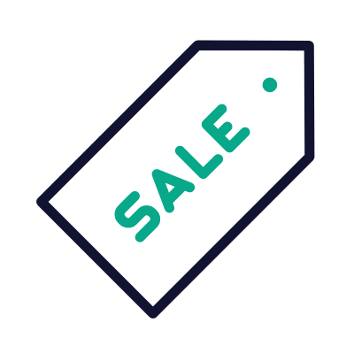 Sale Price Tag, Animated Icon, Outline