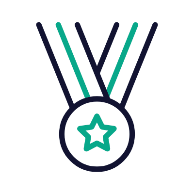 Medal Star, Animated Icon, Outline