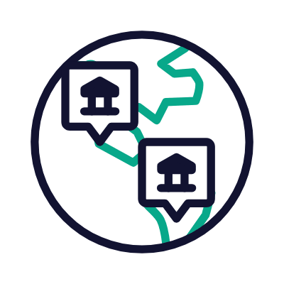 Globe Branch, Animated Icon, Outline