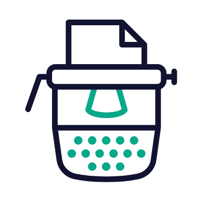 Typewriter, Animated Icon, Outline