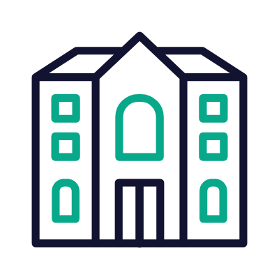 Municipal Building, Animated Icon, Outline