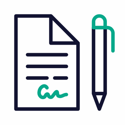 File Signature, Animated Icon, Outline