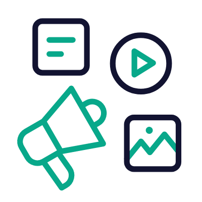 Megaphone Media, Animated Icon, Outline