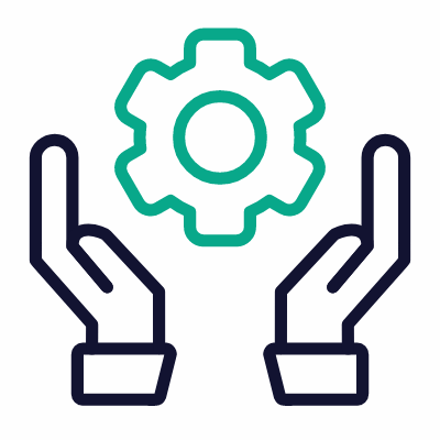 Hands Open Settings, Animated Icon, Outline