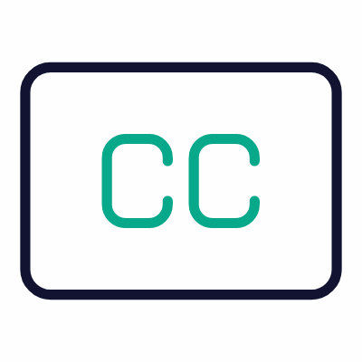 Closed Captioning, Animated Icon, Outline
