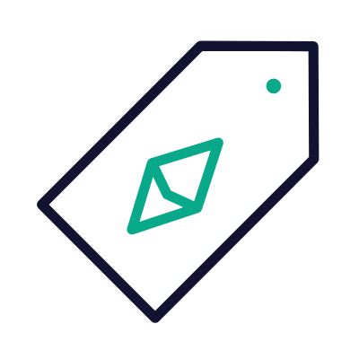Ethereum Price Tag, Animated Icon, Outline