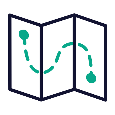 Map Route, Animated Icon, Outline