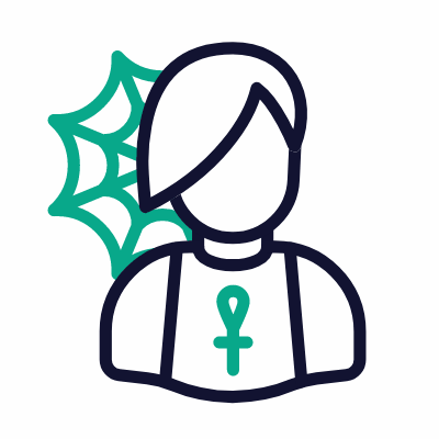 Man Goth, Animated Icon, Outline