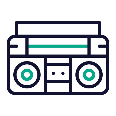 Boombox, Animated Icon, Outline