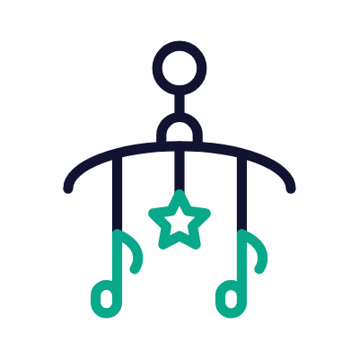 Crib Toy, Animated Icon, Outline