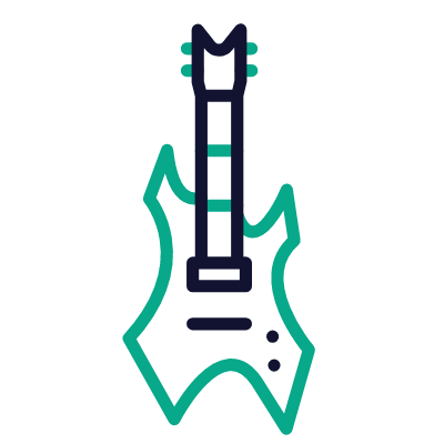 Electric Guitar, Animated Icon, Outline