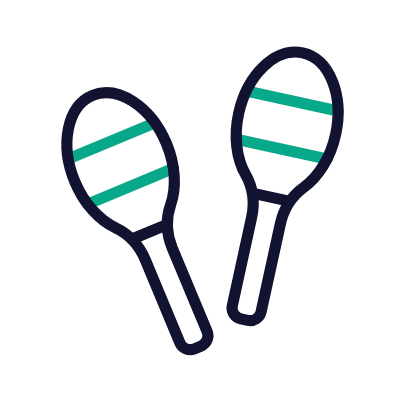 Mexican Music, Animated Icon, Outline