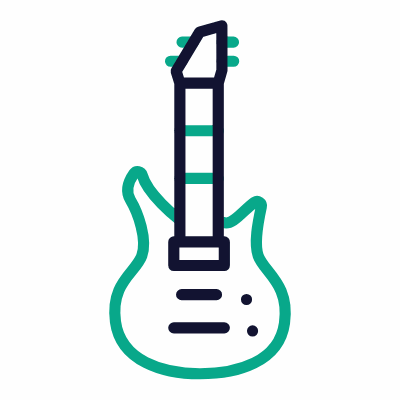 Electric Guitar, Animated Icon, Outline