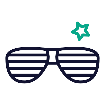 Party Glasses, Animated Icon, Outline