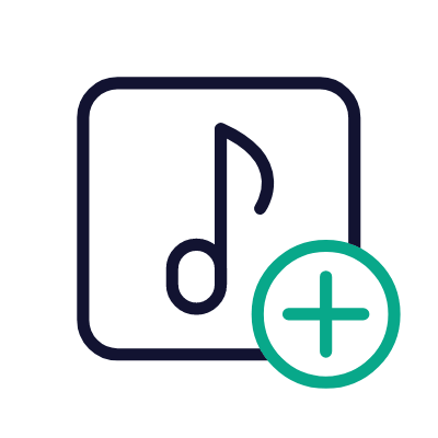 Album Song Plus, Animated Icon, Outline
