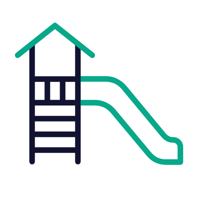 Slide Playground, Animated Icon, Outline