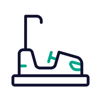 Bumper Car, Animated Icon, Outline