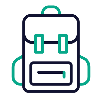 Backpack, Animated Icon, Outline