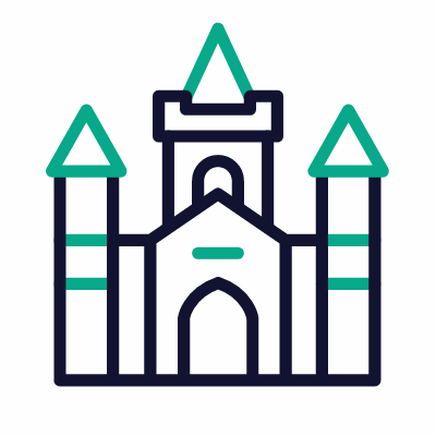 Castle, Animated Icon, Outline