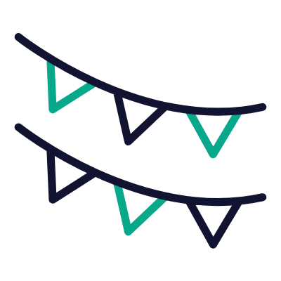 Garlands, Animated Icon, Outline