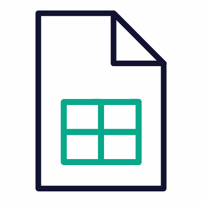 File Google Sheet, Animated Icon, Outline