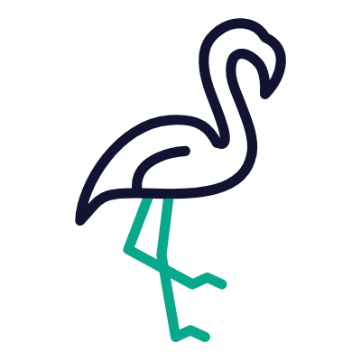 Flamingo, Animated Icon, Outline