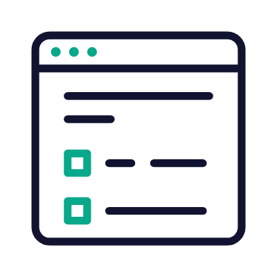 Browser Questionnaire, Animated Icon, Outline