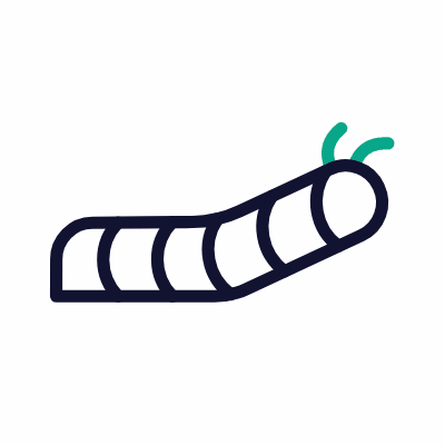 Caterpillar, Animated Icon, Outline