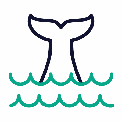 Tail Whale, Animated Icon, Outline