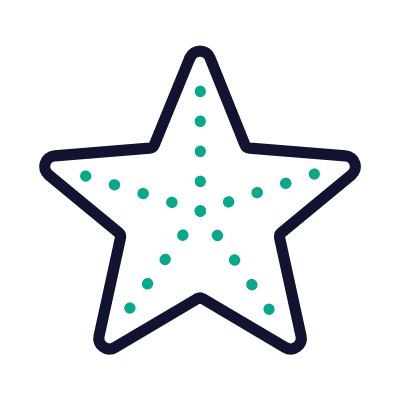 Starfish, Animated Icon, Outline