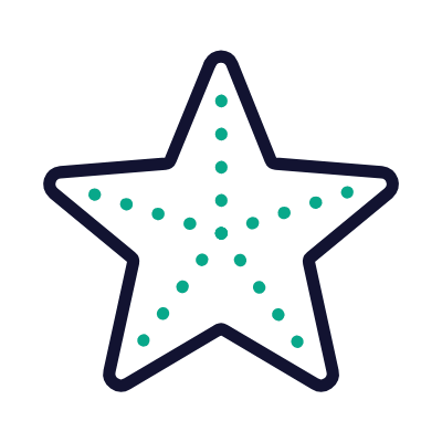 Starfish, Animated Icon, Outline