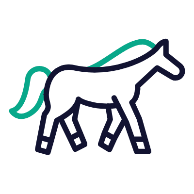 Trotting Horse, Animated Icon, Outline