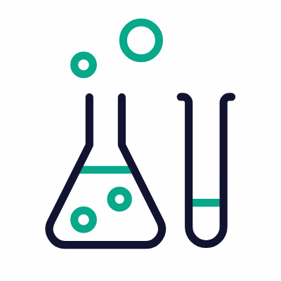Laboratory Glassware, Animated Icon, Outline