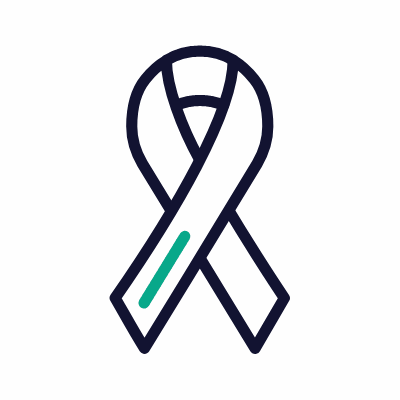 Cancer Ribbon, Animated Icon, Outline