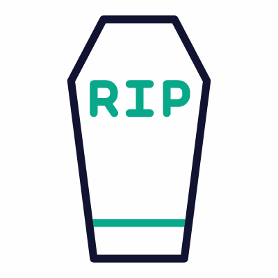 Haloween Coffin, Animated Icon, Outline