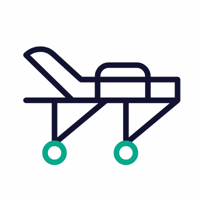 Hospital Stretcher, Animated Icon, Outline