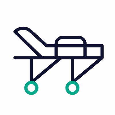Medical Stretcher, Animated Icon, Outline