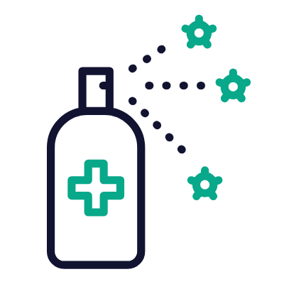 Antibacterial Spray, Animated Icon, Outline