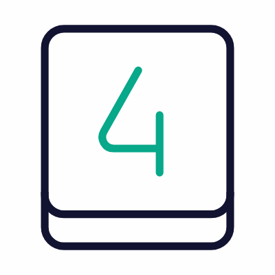 Four Key, Animated Icon, Outline