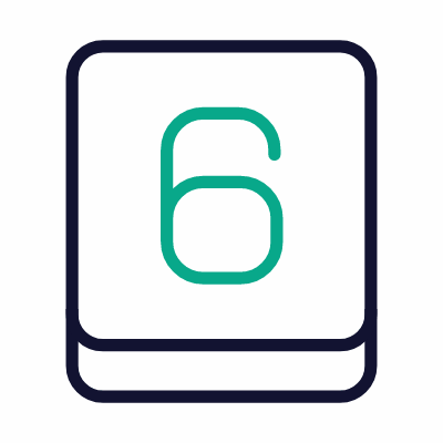 Six Key, Animated Icon, Outline