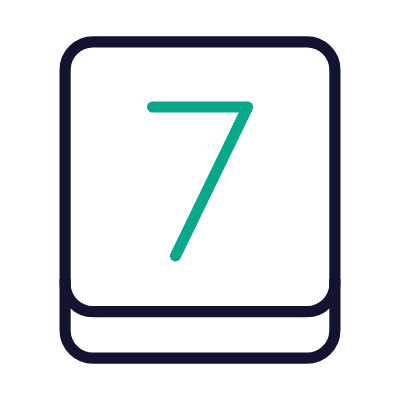 Seven Key, Animated Icon, Outline