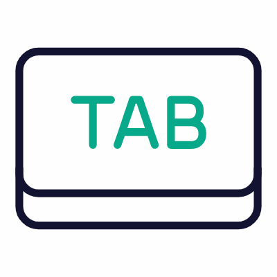 Tab Key, Animated Icon, Outline